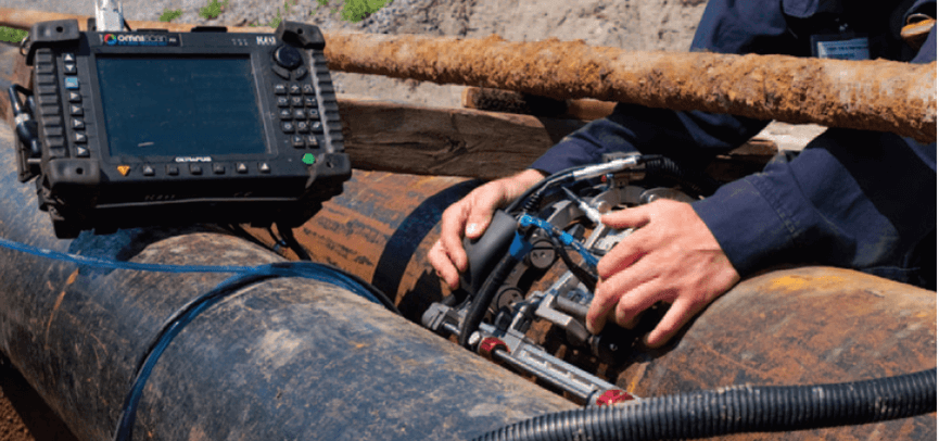 Phased array ultrasonic pipeline corrosion scanner